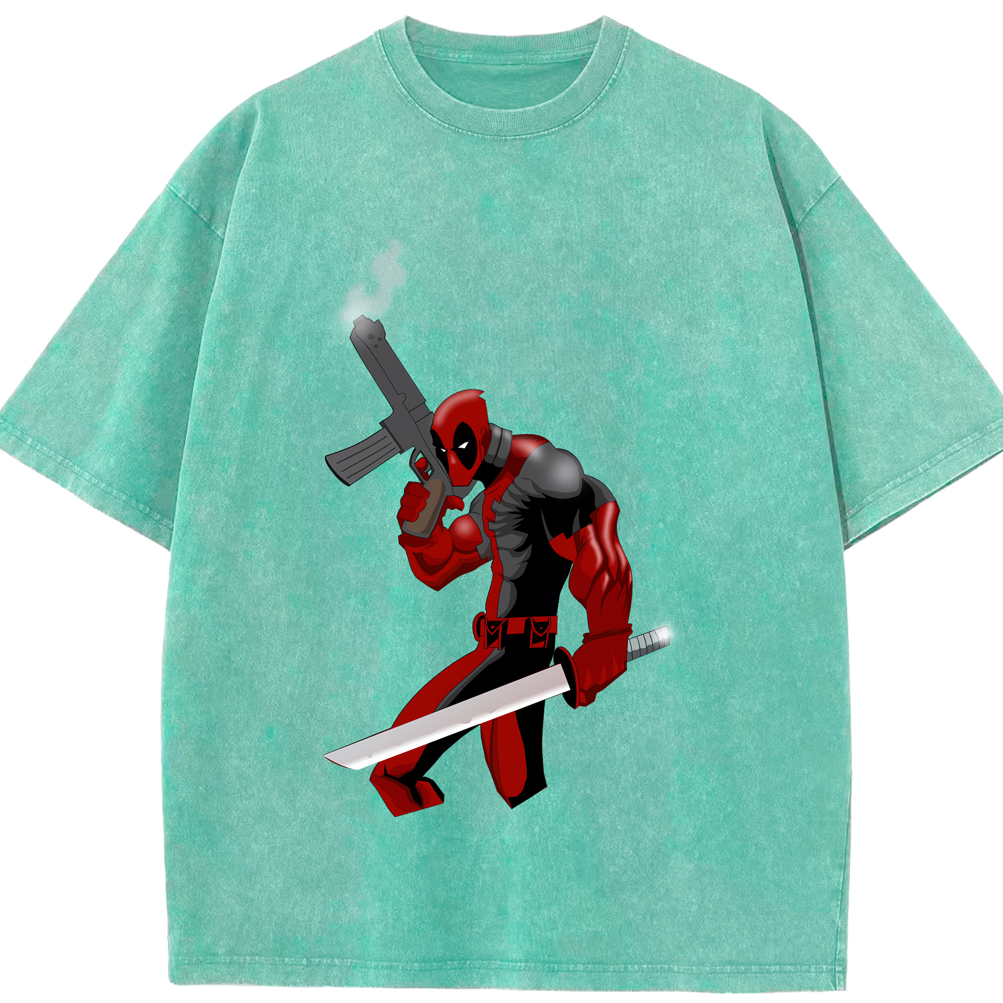 （画像用） Deadpool デッドプール 綿100% ヴィンテージ風 半袖Tシャツ（フロントプリント）